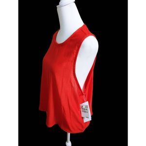 Zella Kids‎ Girl Wave Mesh Sheer In Red Hibiscus Youth Tank Top Size XL NWT